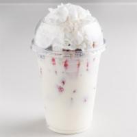 Fresas Con Crema Natural / Strawberries With Natural Cream · Strawberries cut and served in a cup with special sweet cream with granola, coconut, raisins...