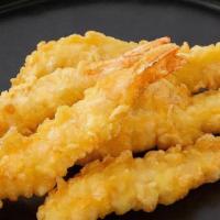 Shrimp Tempura · Five pieces. Served light and crispy deep fried