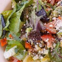 Small Side Salad · Organic Sharky's blend, tomatoes, cucumber, pepitas, chile croutons, cotija cheese, lemon vi...