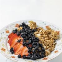 Fresh Fruit Parfait · Plain (unsweetened) yogurt, fresh berries, granola.
