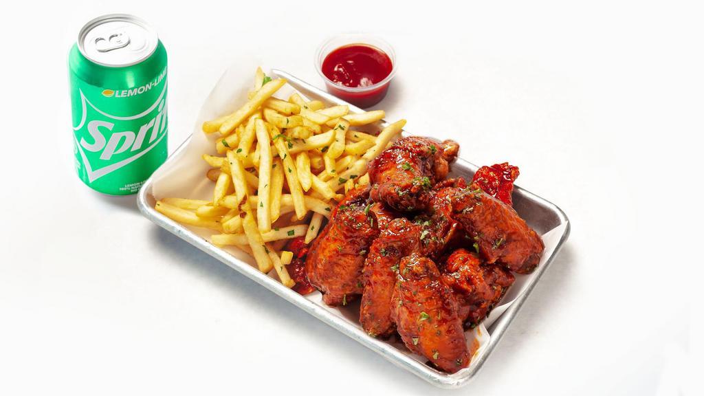 Traditional Wings & Fries Lunch Special L $2 Off · <Feeds 1-2 People> A order of our famous traditional Wings, Choice of fries & Choice of soda