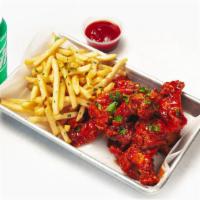 Boneless Wings & Fries Lunch Special L $5 Off · <Feeds 1-2 People> A order of our famous boneless Wings, Choice of fries & Choice of soda
