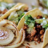 Mex Mini Taco · Handmade Tortilla, Meat, Onions, Cilantro & Salsa