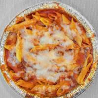 Baked Ziti · Baked ziti with meat sauce & cheese