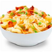 Mac & Bacon · Elbow pasta, Creamy Alfredo sauce, four cheese, Parmesan