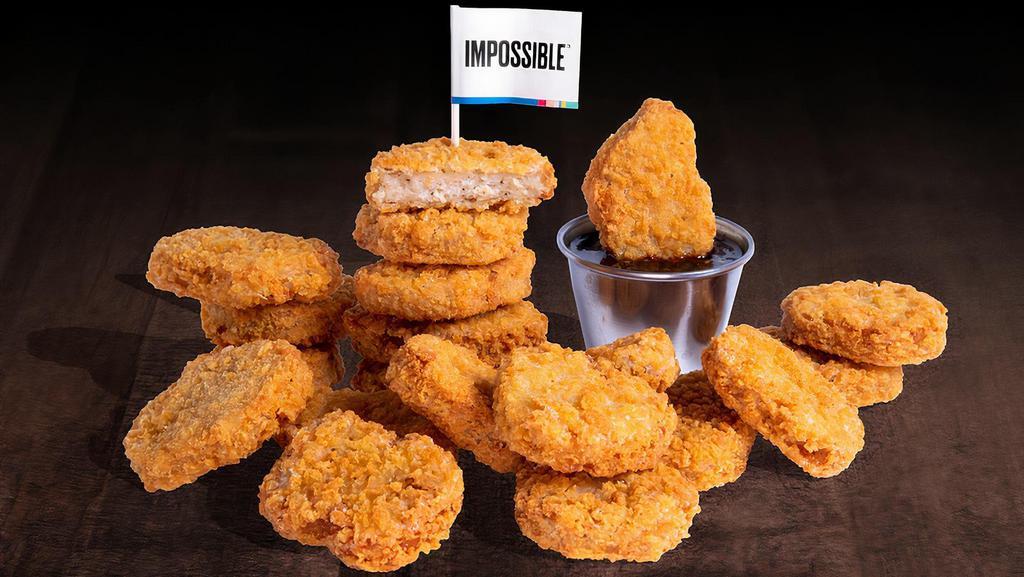 20 Piece Impossible Chicken Nuggets · 20 Crispy fried Impossible chicken nuggets; served with choice of dipping sauce