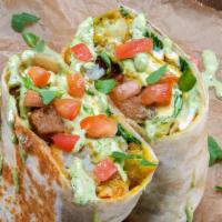 Beyond Breakfast Burrito · 3 eggs, choice of beyond sausage, white American cheese, crispy tater tots, spicy basil aiol...