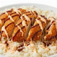 Chicken Katsu · Breaded chicken cutlet served with steamed rice, drizzled with katsu sauce and spicy mayo. 1...