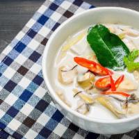 Coconut Chicken Soup · Chicken and fresh mushroom in our special coconut milk soup,.