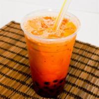 Boba Thai Iced Tea · with half & half