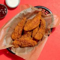 3 Chicken Tenders · Two jumbo, buttermilk herb marinated, double hand-breaded chicken tenders with tangy colesla...