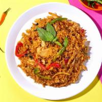 Wham! Spicy Fried Rice · Spicy Fried Rice X Your Choice of Protein X Egg/Basil/Carrots//Onions/Bell Peppers