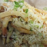 Garlic Cheese Fries · Fries are tossed with fresh garlic parmesan cheese.