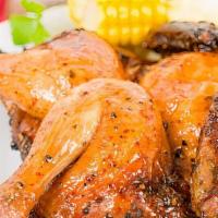 Cornish Hen · A whole Cornish hen chopped and marinated and then charbroiled over an open fire. Entrées se...