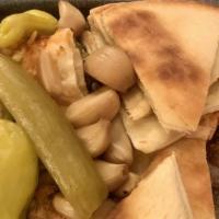 Vegetarian Combo · Hummus, tabbouleh, falafel, spanakopita.