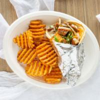 Gyro Lamb/Beef Philly · Gyro Philly is served with lamb/beef mixed, grilled onions, bell peppers, cheese, topped wit...
