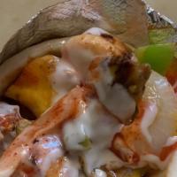 Chicken Philly · Chicken gyro, with grilled onions, bell peppers, cheese, topped with house ranch, spicy or n...
