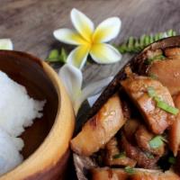 Keiki Chicken Box · Grilled teriyaki chicken served with 1 & 1/2 scoops of rice.  NOTE: There are no substitutio...