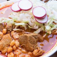 Pozole  (Weekend Only) · Traditional caldo, pork protein and hominy