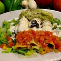 Flautas · Deep-fry regular size tortilla, shredded chicken or shredded beef: lettuce bed, guacamole, s...