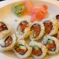 Spicy Salmon Roll · Spicy. Spicy salmon, avocado, and cucumber.