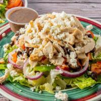 Greek Grilled Chicken Salad 2 Sizes · Individual Size $13
Family Size $26
Mixed greens, chicken, tomato, bell pepper, red onion, o...