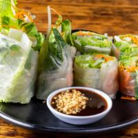 Fresh Spring Roll With Tofu · with fresh romaine, basil, carrots, cucumber and beansprout wrapped in rice paper, these mix...