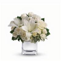 Peace & Joy Bouquet · Surprise a faraway friend with this elegant array of Christmas flowers. White roses, lilies ...