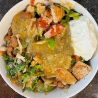California Bowl (New) · A delicious bowl filled with your choice of meat, rice, beans, fajita veggies, sour cream, l...
