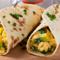 Vegetarian Breakfast Burrito · Two scrambled eggs within a variety of vegetables, melted cheese, beans, pico de gallo wrapp...