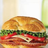Ham Classic · Honey Baked Ham topped with Swiss cheese, lettuce, tomato, Duke’s® mayonnaise, and hickory h...