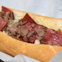 Cheesesteak “Max” · Cheese, grilled onion & hot pastrami.