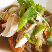 Yummy Sole · Steamed fish in ginger sauce.