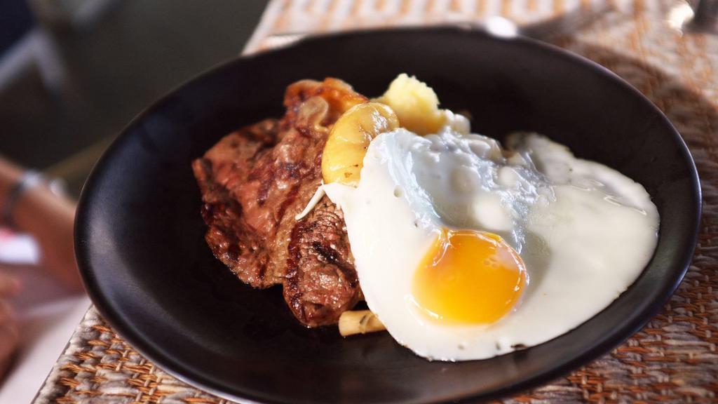 Steak And Eggs · Fresh eggs and juicy steak.