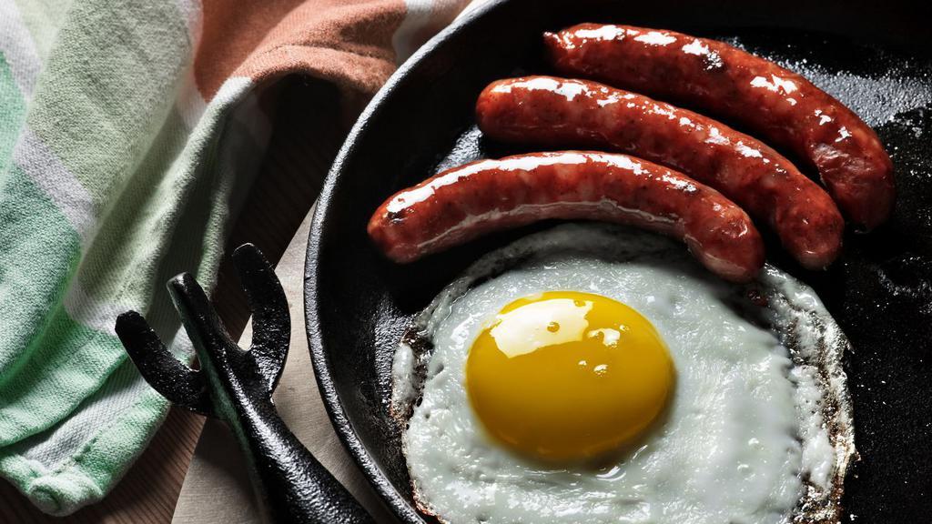 Sausage And Eggs · Fresh eggs and juicy sausage.
