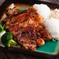 Hawaiian Bbq Chicken · Comes with 2 scoops white rice and a scoop of house-made macaroni salad and Steamed Veggies