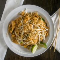 Pad Thai · Pad thai noodles, bean sprouts, green onions, egg, ground peanuts.