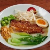 Royal Ramen · Authentic  Tonkotsu Chicken and Pork broth, Egg Noodles, Pork or Chicken Chashu, ½ Ramen Egg...