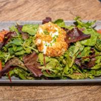 Crispy Goat Cheese Salad · Gluten-Free. Spring lettuce, house-made roasted tomato, balsamic vinaigrette.