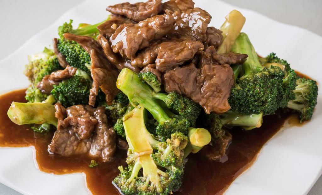 Beef With Broccoli · Stir fried beef with broccoli and carrots in a house special sauce