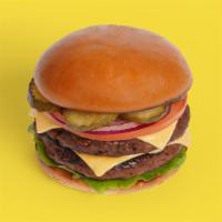 Double Cheeseburger · Double Impossible Cheeseburger, Cheese, Lettuce, Tomato, Onion, Pickles, Mayo