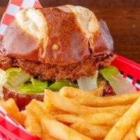 Chicken Sandwich · Your choice of grilled or fried chicken with lettuce, tomato, and mayo on a tender brioche b...