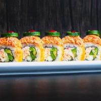 Jalapeno Roll · IN: Avocado, Cucumber, Imitation Crab;  . OUT: Jalapeno, Spicy Crab, Sesame, DEEP FRIED;  . ...