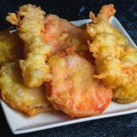 Shrimp & Vegetable Tempura · Lightly Battered And Deep Fried Shrimp (1), Potato (2), Squash (2), Yam (2)