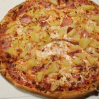 Hawaiian Delight Pizza · Canadian bacon, pineapple and extra cheese.