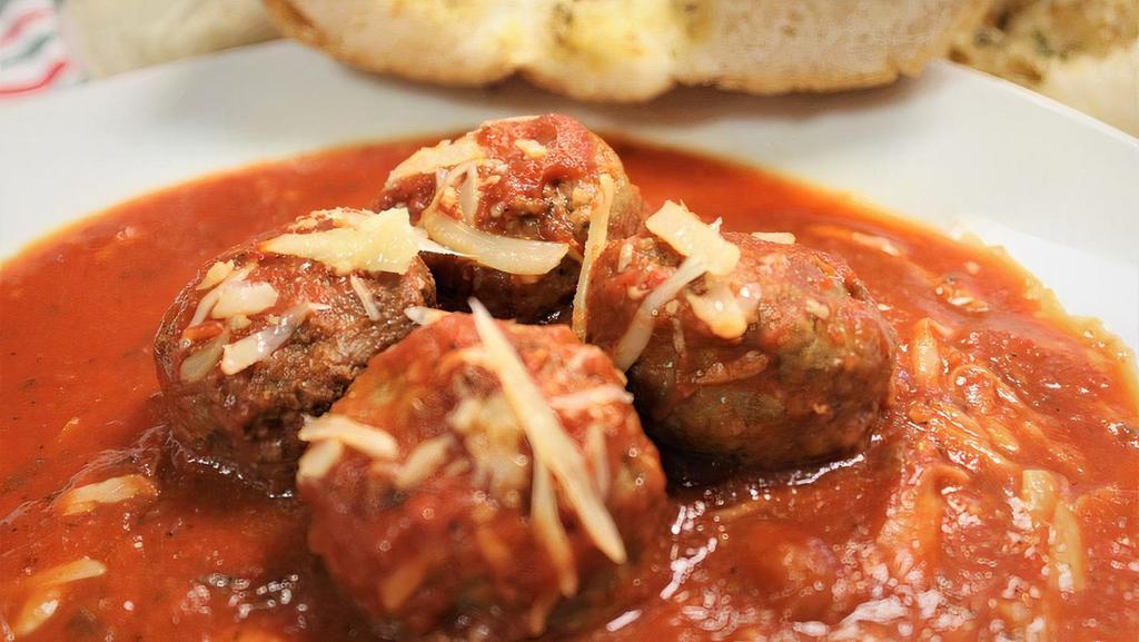 Side Of Meatballs · All beef meatballs served with our fresh marinara sauce. Mozzarella cheese optional extra! Four pieces.