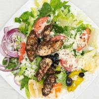 Grilled Chicken Salad · Served with choice of dressing.
