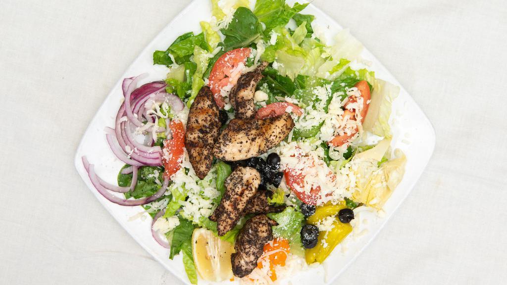 Grilled Chicken Salad · Served with choice of dressing.