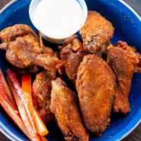 Wings 6 Ea · Smoked & fried, red bell pepper strips. (Mild or Spicy)