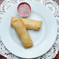 Egg Rolls (2 Pcs) · Veggie. Fried rolls stuffed with cabbage, celery, carrot and glass noodles served with sweet...